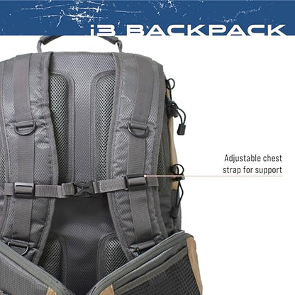 FROGG TOGGS i3 Fishing Backpack, Tackle Storage, Includes 3-3600 Bait Trays - color: Solid Elements Brown