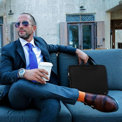 17 inch Laptop Sleeve, Resistant Neoprene Laptop Sleeve with Handle/Notebook Computer Protective Case Cover/Ultrabook Briefcase Carrying Bag for 17 15.6 Inch Laptop, Computer, Tablet - Black - color: Black, size: 17 inch