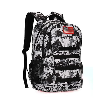 4land Camo Backpack for Boys,Army Boys Backpacks for Elementary Middle School Military,Camouflage Bookbag 40L - color: D-white Camo