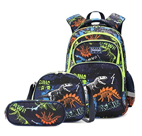 3Pcs Boys Dinosaur Backpack Set with Lunch Box Pencil Case, School Book Bag for Kids Elementary Preschool 1 - color: Royal Blue