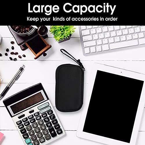 Travel Electronic Organizer Pouch Bag, 3 Compartments Portable Electronic Phone Accessories Storage Multifunctional Case for Cable, Cord, Charger, Hard Drive, Earphone(Black)