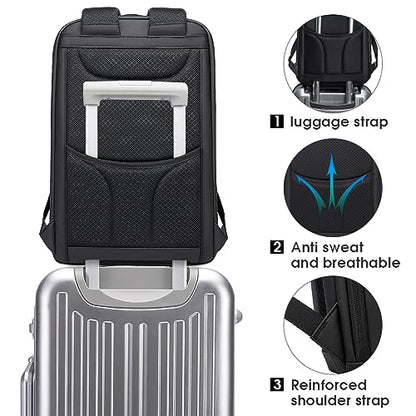 BANGE Business Smart Backpack Waterproof fit 15.6 Inch Laptop Backpack with USB Charging Port,Travel Durable Backpack - color: Blue