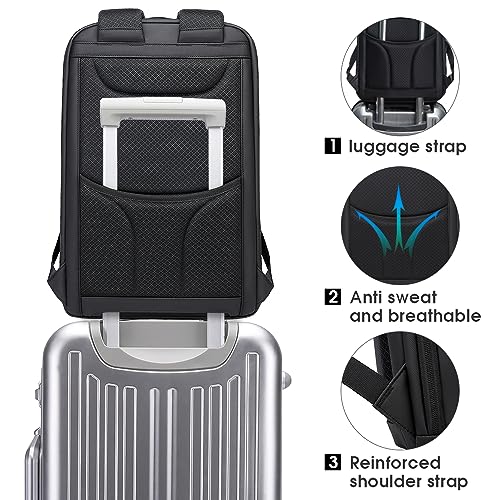 BANGE Business Smart Backpack Waterproof fit 15.6 Inch Laptop Backpack with USB Charging Port,Travel Durable Backpack - color: White