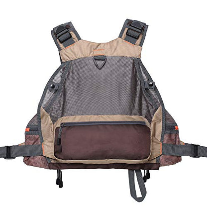 Kylebooker Fly Fishing Vest Pack Adjustable for Men and Women - color: Khaki