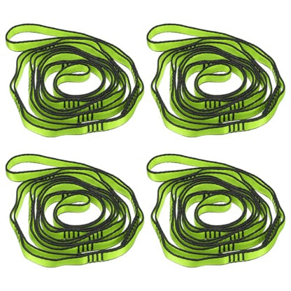 PATIKIL Daisy Chain Straps, Strong Climbing Strap Adjustable Nylon Chain Sling with Loops for Aerial Yoga Hammock Swing - color: Green, size: 71 Inch