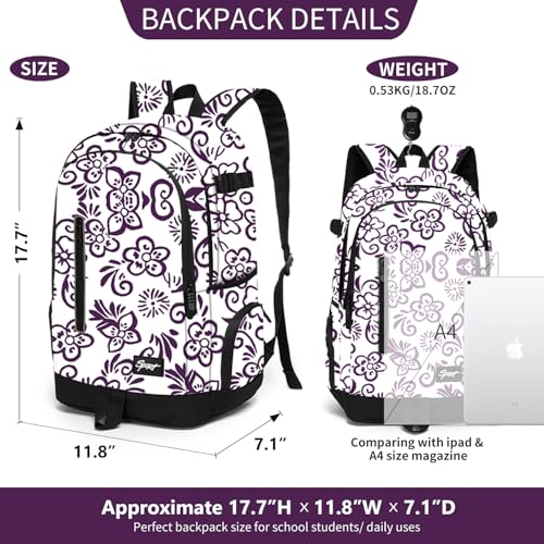 rickyh style School Backpack Travel Bag for Men & Women Lightweight College Back Pack with Laptop Compartmen - color: 01zihua
