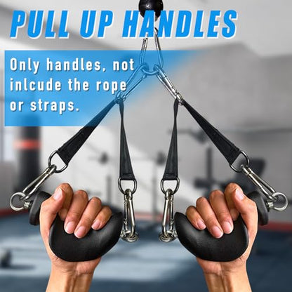 BLUSLM Ergonomic Tricep Rope Pulldown Attachments, Upgraded 27 32 40 & 47 Inch Extra Long Triceps Rope Cable Attachments for Gym, LAT Pull Down Bar for Cable Machine, Tricep Workout Cable Attachments - color: CABLE HANDLES-02
