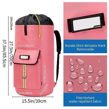 laundry bag backpack,extra-large heavy duty laundry bags,laundry backpack for college students,drawstring closure (bright red Laundry Backpack) - color: Bright Red Laundry Backpack