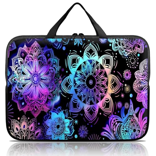 14 15 15.4 15.6 inch Laptop Handle Bag Computer Bag, Pouch Holder Notebook Sleeve Cover Soft Case Compatible for Dell,Lenovo,Toshiba HP, Asus Notebook-Mandala - color: Mandala