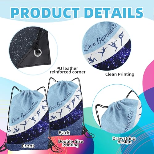 Gymnastics Drawstring Backpack - Team Gifts Bag (Blue, 1Pcs) - color: Blue
