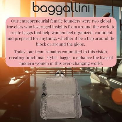 Baggallini Women's Carryall Packable Backpack, Sterling Shimmer - color: Sterling Shimmer