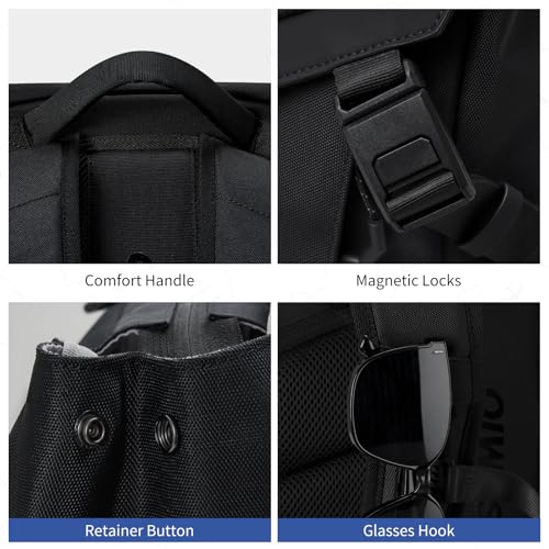 OIWAS Backpack for Men, 16 Inch Laptop Backpack for Men with Magnetic Buckle, Water-Resistant Travel Laptop Backpack - style: 19.2l