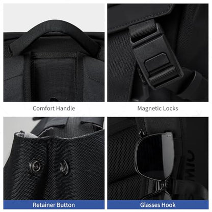 OIWAS Backpack for Men, 16 Inch Laptop Backpack for Men with Magnetic Buckle, Water-Resistant Travel Laptop Backpack - style: 19.2l