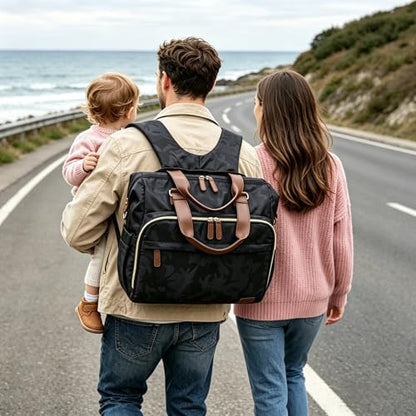 Diaper Bag Backpack Mommy Bag Large Capacity Diaper Backpack Travel Essential Baby Diaper Bag for Mom and Dad, Camo Black - color: Camo Black