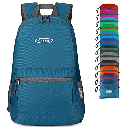 G4Free 20L Lightweight Packable Backpack Travel Hiking Daypack Foldable Backpack for Men Women - color: Medium Blue
