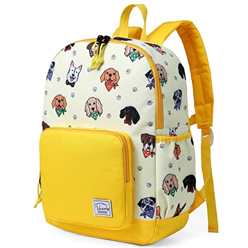 VASCHY Kids backpacks, Cute Lightweight Water Resistant Preschool Backpack for Boys and Girls Chest Strap | Cute - color: Yellow Puppies, size: Small (4-6 Yrs) - 15'' H