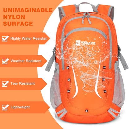 ZOMAKE Lightweight Packable Backpack 35L, Foldable Backpacks Water Resistant Collapsible Light Daypack for Hiking(Orange) - color: Orange B