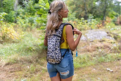 Vibe Festival Gear Rave Hydration Pack Backpack with 2L Water Bladder for Women Men – Festival Hydropack, Hydro Pack, Leak Proof, Lightweight – Teens, Party, Hiking, Running, Outdoor Sports - color: Leopard