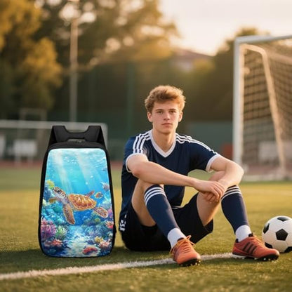 Basketball Backpack With Separate Ball Compartment And Shoes Fit Basketball Volleyball Football - color: Turtle