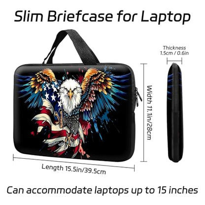 14 15 15.4 15.6 inch Laptop Handle Bag Computer Bag, Pouch Holder Notebook Sleeve Cover Soft Case Compatible for Dell,Lenovo,Toshiba HP, Asus Notebook-Handsome Eagle - color: Handsome Eagle