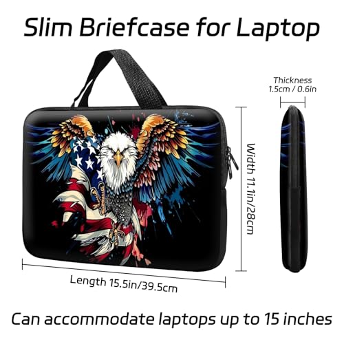 14 15 15.4 15.6 inch Laptop Handle Bag Computer Bag, Pouch Holder Notebook Sleeve Cover Soft Case Compatible for Dell,Lenovo,Toshiba HP, Asus Notebook-Handsome Eagle - color: Handsome Eagle