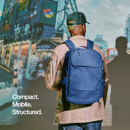 Incase Crosstown Backpack – 20L Everyday Laptop Backpack for Work, Travel – 16" Faux Fur MacBook Sleeve, External Front Pocket, Water Bottle Pockets, Travel Pass Through - Navy - color: Navy