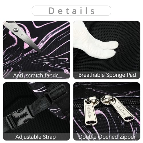 abshoo Lightweight Kids Backpack For School Girls Teens Bookbag Kindergarten Elementary School Bags (Marble Black) - color: Marble Black