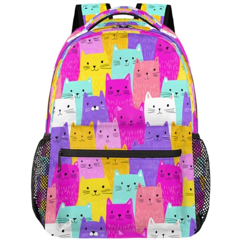 Cat Kids Backpack for Girl Boy Waterproof Kids Back Pack | Cute Animal School Bookbag fit Women Men Lightweight Rucksack Casual Daypack Carry On Bag for Work Hiking Camping Gym Travel - color: Animal Cute Cat