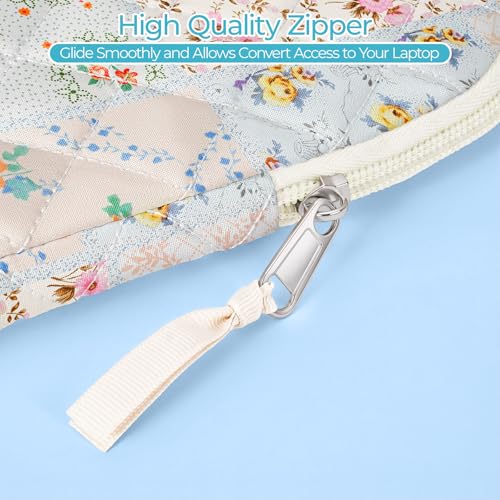 11.6 inch Cotton Quilted Laptop Sleeve for Women, Aesthetic Puffy Laptop Case Carrying Bag Compatible with MacBook Air/Pro 11.6, Soft Computer Liner Bag (Coloful Pin, 11.6 inch) - color: Coloful Pin, size: 11.6 inch
