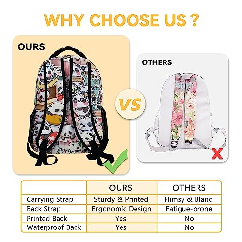 Personalized Panda Backpack for Girls Boys, 16 Inch Panda Theme Bookbag with Adjustable Straps, Durable, Lightweight, School Bag with Large Capacity - color: Panda4-1