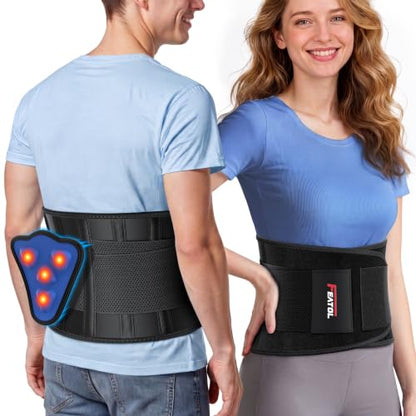 FEATOL Back Brace for Men Lower Back, Lumbar Support Belt- Back Pain, Adjustable Support Straps with Removable Lumbar Pad for Heavy Lifting Work, Black, Plus Size XXL - size: 2X-Large (Pack of 1)