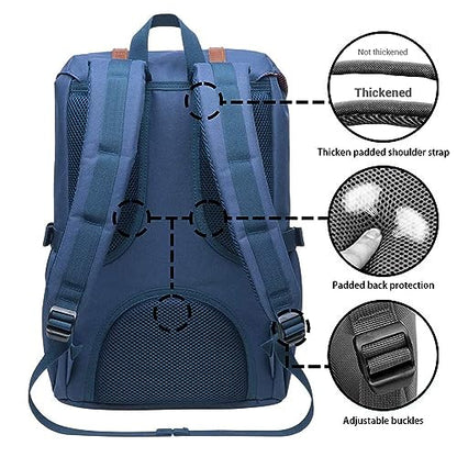 KAUKKO Laptop Outdoor Backpack Traveling Daypack Hiking Rucksack Large Capacity Bag Fits 15.6"(5-7-Blue-NEW) - color: 5-7-blue-new