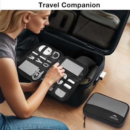 MATEIN Travel Electronics Organizer Case 2 Pack, Lightweight Cable Bag - size: Large