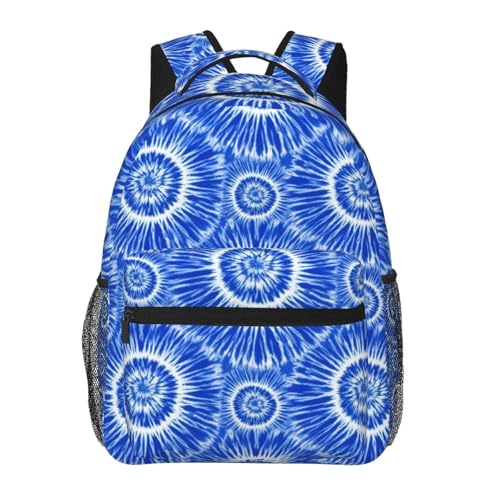 Multi Purpose Gym Backpack Blue Tie Dye, Casual Daypack with Inner Pocket and Mesh Side Pockets for Sports and Weekend Trips - color: Pattern (238)