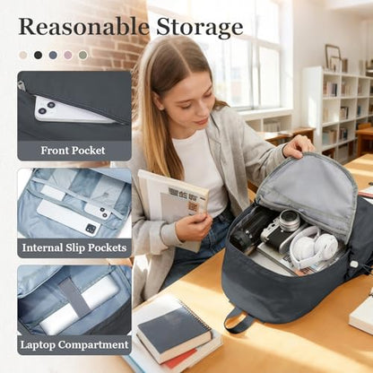 Simple School Backpack For Women Men Aesthetic Medium Backpack Lightweight Casual Daypack College Backpacks Cute Bookbag for Teens Girls Boys Basic Bagpack（Grey） - color: Grey