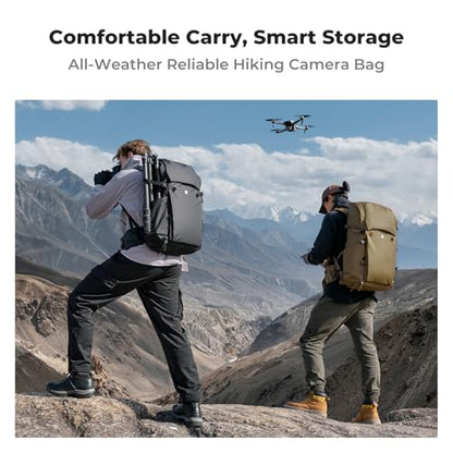 K&F CONCEPT Camera Backpack, 30L Large Capacity Camera Bag, Waterproof DSLR Camera BackPack, Extra Large Photography Bag Backpack - color: Khaki, size: Large