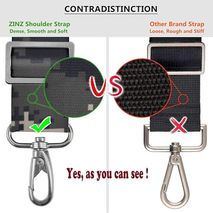 ZINZ Bag Shoulder Strap, Padded Adjustable Shoulder Strap Replacement - color: Camouflage Gray, size: 57"