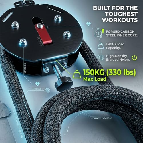 Compact Infinity Rope Trainer for Small Space Home Gym Adjustable Resistance Cable Machine for Arm Back Core Training Portable Workout Tool for Men and Women