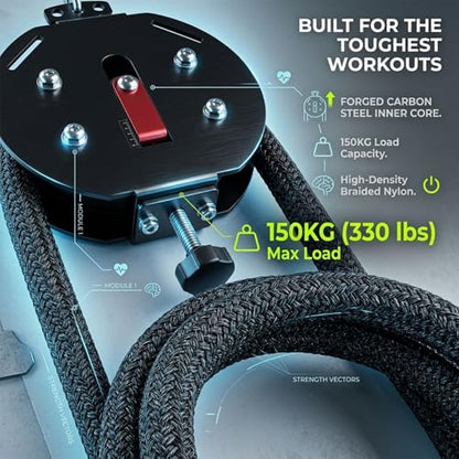Compact Infinity Rope Trainer for Small Space Home Gym Adjustable Resistance Cable Machine for Arm Back Core Training Portable Workout Tool for Men and Women