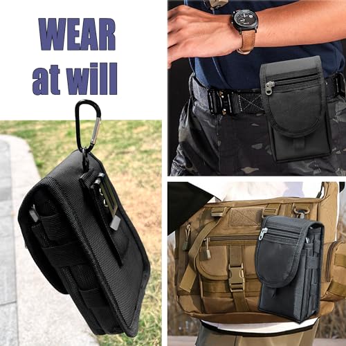 Belt Clip Tool Pouch Holster, Maezar Premium Nylon Utility Sheath Bag, Multitool Organizer Pouch for EDC Gears Cellphones for Men, Tactical Tool Bag, Small Pocket Phone Holder Case