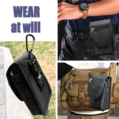 Belt Clip Tool Pouch Holster, Maezar Premium Nylon Utility Sheath Bag, Multitool Organizer Pouch for EDC Gears Cellphones for Men, Tactical Tool Bag, Small Pocket Phone Holder Case