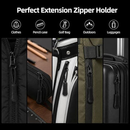 Dplolng 30 Pcs Zipper Pull Replacement,Zippers Pulls Cord Ends Replacement Universal Zipper Extender for Jackets,Backpacks,Pants,Coats, Luggage,Golf Bag,Purses(Black)