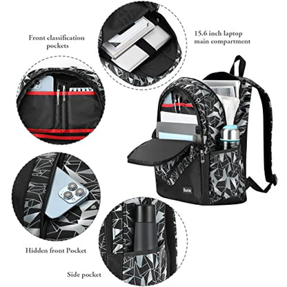 bunie School Backpack for Boys Large Bookbag Boys Backpacks Elementary Middle High School Bags Kids Cool Back Pack Children 7 8 9 10 11 12 13 14 15 16 Years Old (Black) - color: Black