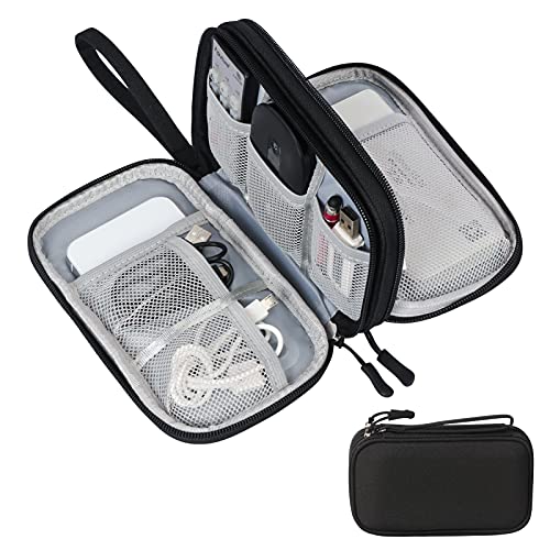 Skycase Electronic Organizer Travel Case - Waterproof Travel Cord Pouches for Organization, Cable Organizer, All-in-One Double Layers Storage Bag for Accessories, Charger, Cable, Black - Medium - color: Black, size: Medium
