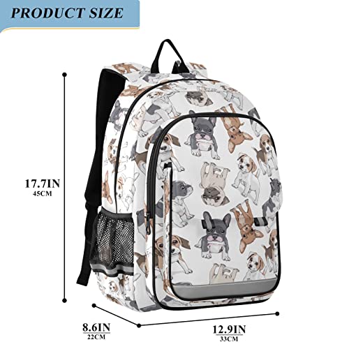ALAZA Cute Puppy Dog Print Laptop Backpack Purse for Women Men Pug Animal Large Travel Bag Casual Daypack with Compartment & Multiple Pockets - color: Dog