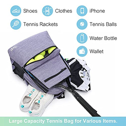 Sucipi Tennis Bag Professional Tennis Backpack for Men and Women Racket Bags Holds 2 Rackets with Ventilated Shoe Compartment - color: Purple