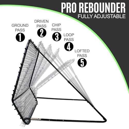 QuickPlay Pro Soccer Rebounder Net (2 Sizes) - Ball Rebounder Soccer Net, Heavy Duty, Adjustable Angle, with Galvanized Steel Frame & Rubber Feet, Soccer Training Equipment for Grass, Turf & Indoors - style: 5x5'