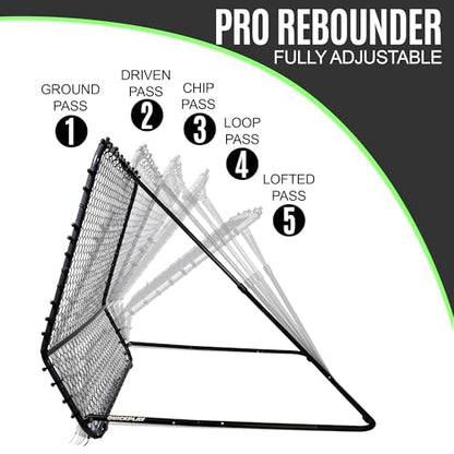 QuickPlay Pro Soccer Rebounder Net (2 Sizes) - Ball Rebounder Soccer Net, Heavy Duty, Adjustable Angle, with Galvanized Steel Frame & Rubber Feet, Soccer Training Equipment for Grass, Turf & Indoors - style: 5x5'