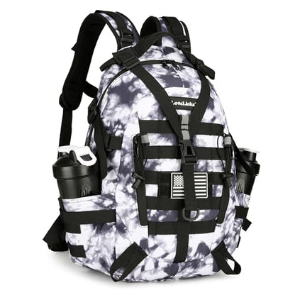 Lovelinks21 25L Tactical Backpack Hiking Daypacks Outdoor Military Molle Bag EDC Rucksack Motorcycle Backpack for Camping - color: Black&white