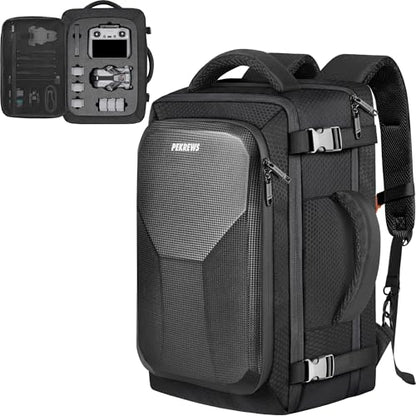 PEKREWS Mini 5 Pro Case, Expandable Carry On Bag for DJI RC 2/ RC-N3 Controller, Large Capacity Mini 5 Pro Backpack Fits 17.3 Inch Laptop and Fly More Combo, Travel Drone Carrying Case for Accessories